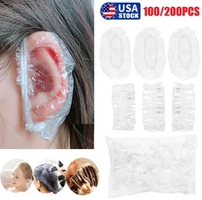 200× Disposable Ear Covers for Shower Hair Dye Waterproof Adults Ear Shower Caps