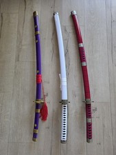 One Piece Roronoa Zoro 3 Sword Katana Set Enm...