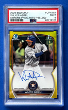2023 Bowman Chrome 1st Wilyer Abreu Auto /75 Yellow Refractor Red Sox -- PSA 9