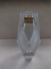 Mandruzzato Murano Italy Fauceted Sommerso Vase Clear/Frosted 7.5 in