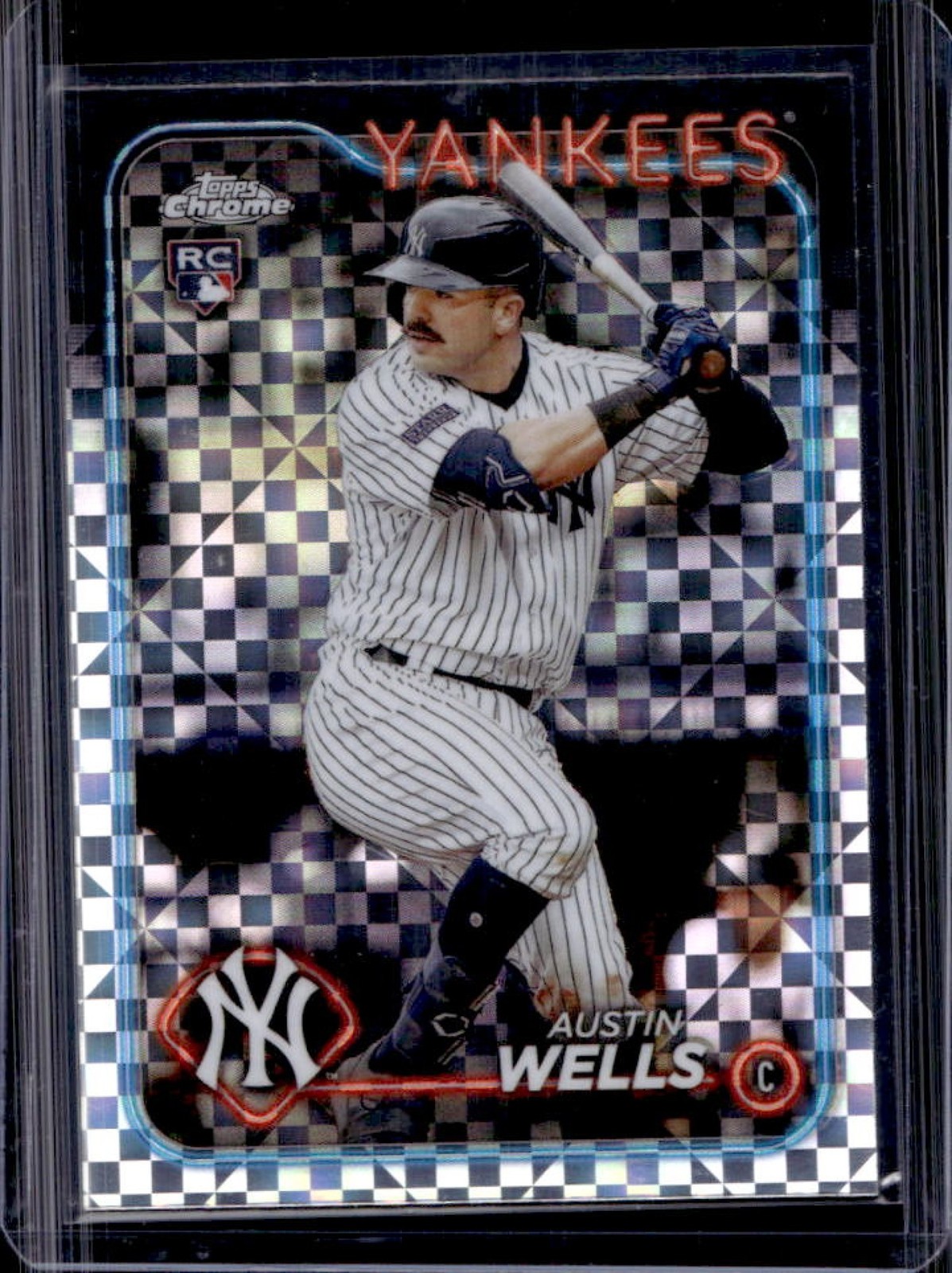 2024 Topps Chrome Austin Wells RC X Fractor Rookie #281 Yankees