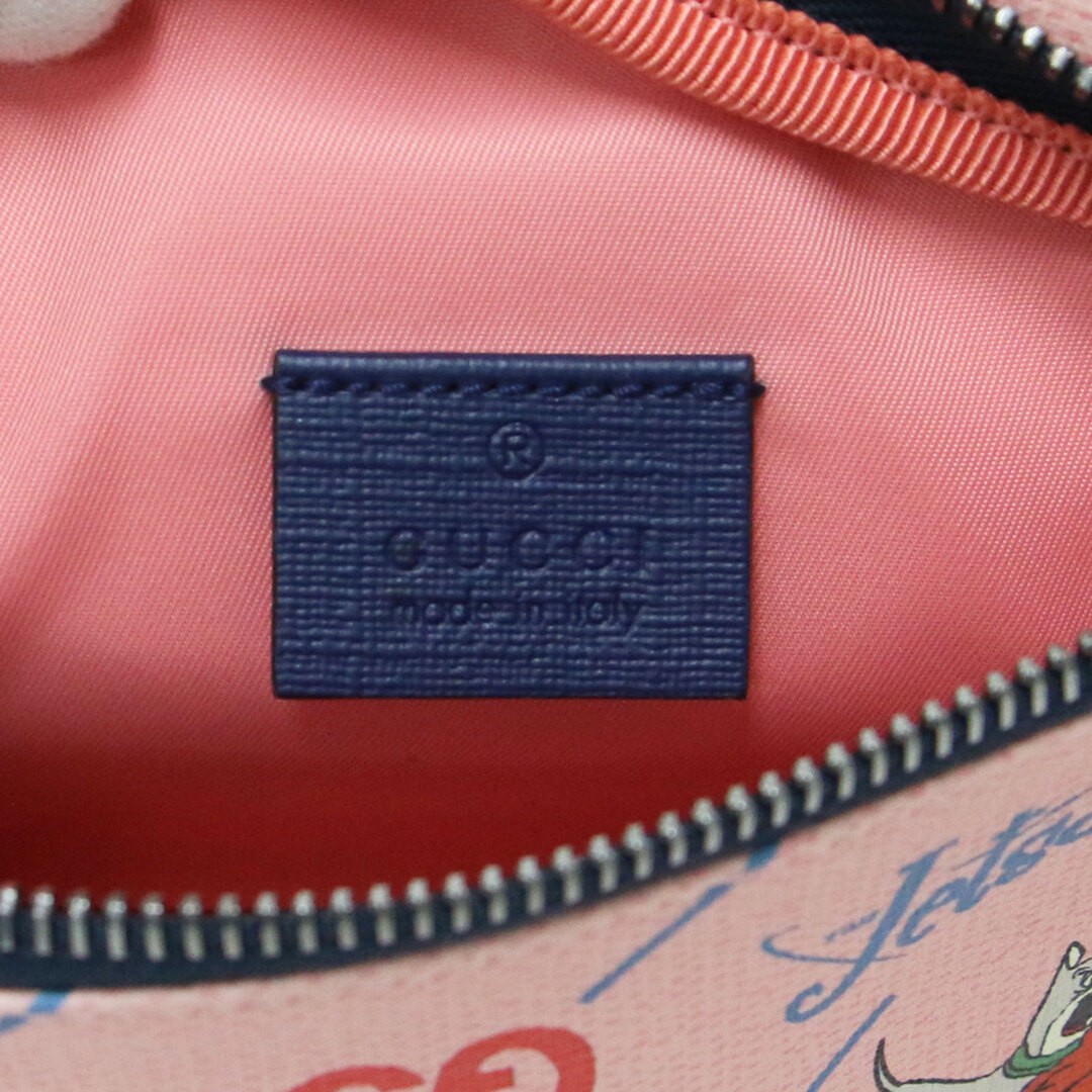 GUCCI The Jetsons Bag Children's Waist Pouch Leather Pink Blue Used thumbnail 6