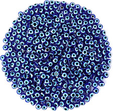 400Pcs Blue Evil Eye Beads for Jewelry Making 8mm Evil Eye Charms for Bracele...