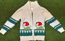 How The Grinch Stole Christmas Kids Cardigan Sweater Size 4T Missing Zipper