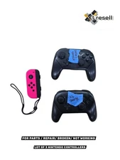 Lot 3 Nintendo Switch Pro / joy Controllers AS IS FOR PARTS / REPAIR READ AD!