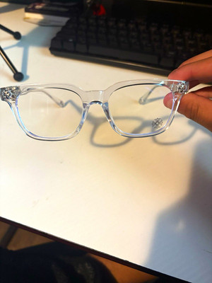 Chrome Hearts white & silverClear Full Rim Eyeglasses Frames Made in Italy