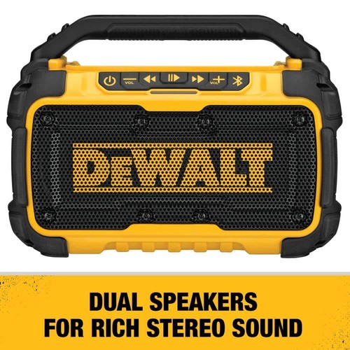 20V MAX Cordless Heavy-Duty Jobsite Bluetooth Dual Compact Speaker Tool Only - Picture 4 of 12
