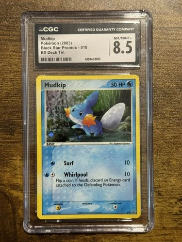 2003 Pokémon Mudkip Cosmos Holo Black Star Promos 018 EX Deck Tin CGC 8.5 Cosmos