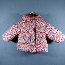 Carter's Toddler Floral Light Pink Puffer Jacket Hooded Insulated 12 Months