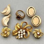Trifari Avon & More Gold Tone Rhinestone Vintage To Modern Estate Jewelry Lot
