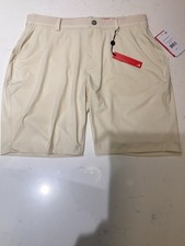 Redvanly Hanover Men's Golf Shorts Macadamia NWT Size M 9" Inseam