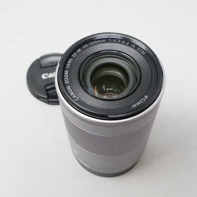 Canon EF-M 55-200mm f/4.5-6.3 IS STM Lens Silver - plus Caps