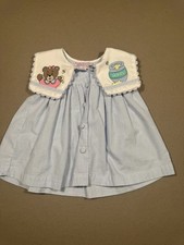 Samara Vintage 12 Months Girls Bear And Honey Pot Seersucker Dress