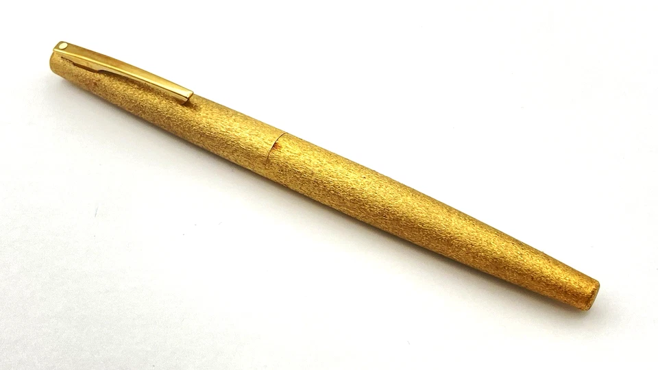 复古 SHEAFFER STYLIST FOUNTAIN PEN IN ROLLED GOLD LAME PATTERN 14K 中号 全新带盒 — 第 2/4 张图片