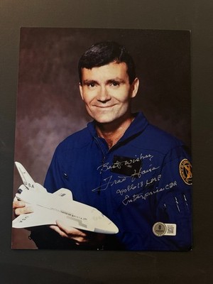 Fred Haise Rare! auto signed astronaut Apollo 13 LMP NASA 8x10 photo Beckett BAS