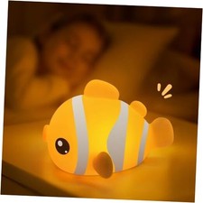 Cute Night Light for Kids Nursery - LED Silicone Squishy Baby Touch Clownfish