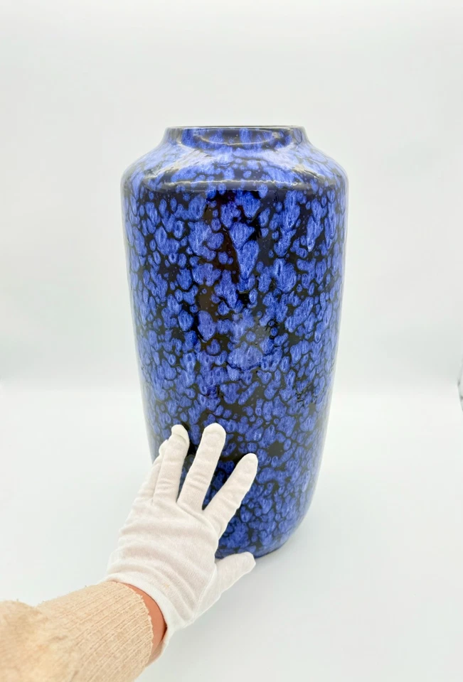 XXL FAT LAVA Vase  Scheurich WGP Bodenvase in blau Lava Glasur Sammlerstück - Bild 2 von 4