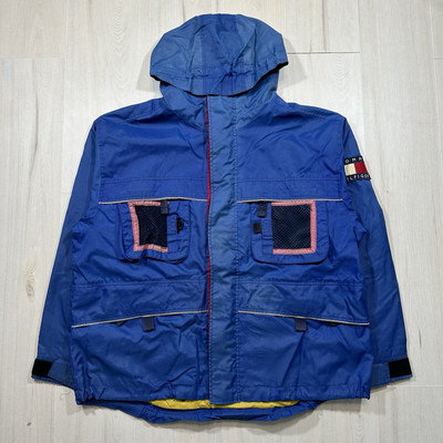 1990s vintage TOMMY HILFIGER jacket XL ski sailing SNOWBOARD hooded y2k hiphop