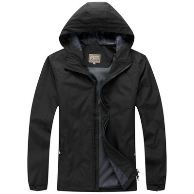 Wasserdichte HerrenRegenjacke, PremiumMarke, Wandern, Alltag, winddicht, Schw...