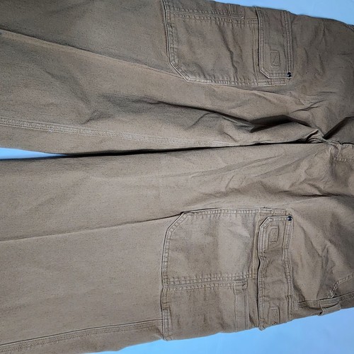 Duluth Trading Pantaloni da falegname Uomo 50x32 Flex Fire Hose Marrone Resistente Cargo - Foto 6 di 11