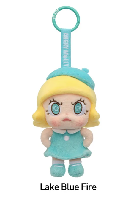 POP MART Angry Molly - Angry Energy Series Plush Pendant - BLUE