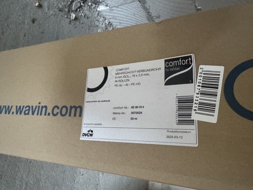 Wavin Rolle 16-9mm ISO 50 Meter Rot Neu