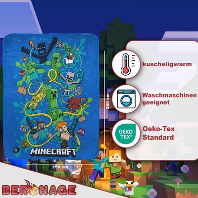 Minecraft Decke Slurp 150x200 cm Wohndecke Kuscheldecke