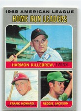 1970 Topps #66 Topps 1969 Home Run Leaders (Killebrew / Howard / Jackson) - EX