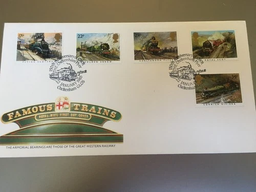 GB STAMPS RARE FIRST DAY COVER 1985 RAILWAY CHELTENHAM FLYER