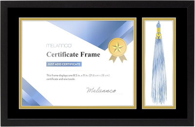 Diploma Frame with Tassel Holder, Black Wood Certificate Frame for Graduation, D