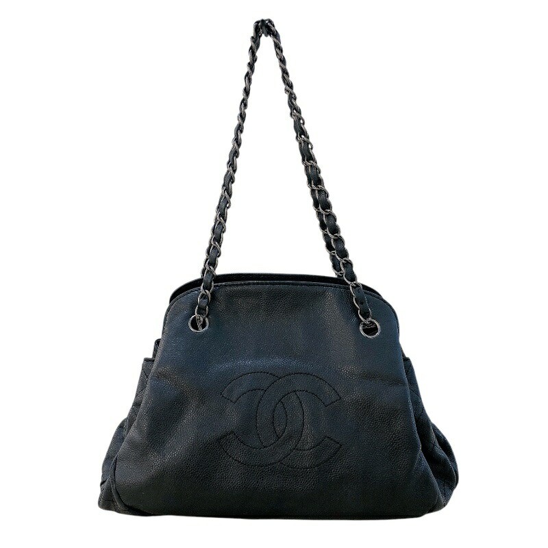 Chanel Coco Chain Tote Bag No 13 Black Soft Caviar Leather r10 0806