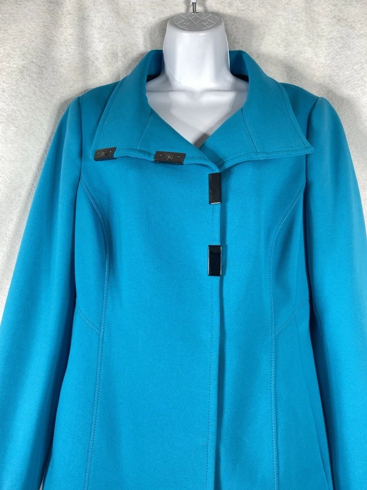 Chaqueta Carlisle Mujer’s 8 Abrigo Cian A Presión Abotonada Manga Larga Ponte Foto 4 de 4