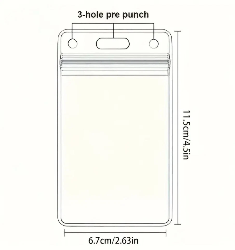 Portatarjetas de identificación 2 piezas Vertical Transparente Reutilizable Suave Impermeable Oficina ID Estuche Foto 3 de 4