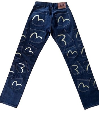 EVISU Lot 2000 No. 3 Custom Made Heritage Multi Pocket Gold Daicock Jeans 28x34