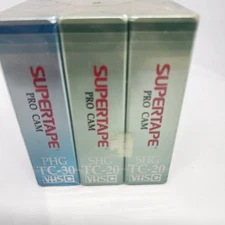 Supertape VHS-C Pro Cam TC-20/TC-30 Blank Tapes 3 Pack SHG/PHG Factory Sealed
