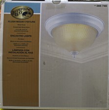 HAMPTON BAY NEW 2 LIGHT FLUSH MOUNT FIXTURE WHITE FINISH FROSTED GLASS SHADE