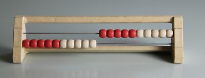 20`er Rechenrahmen rot-weiß, Abakus, student`s abacus, ReWood 