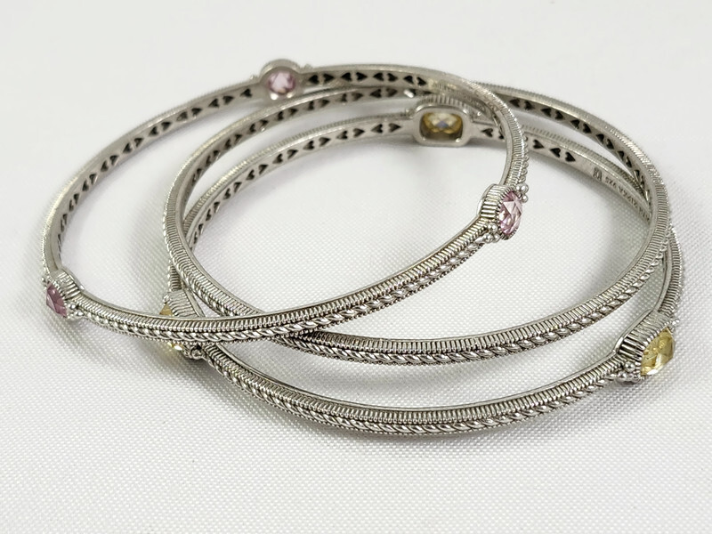 Set 3 Judith Ripka Stacking Bangle Bracelets Ster… - image 4
