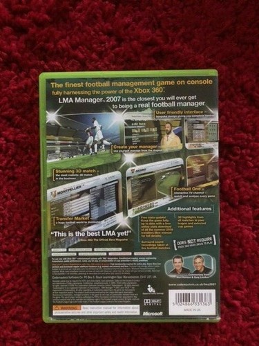 LMA Manager 2007 Microsoft Xbox 360 Xbox360 PAL UK CIB - Picture 2 of 3