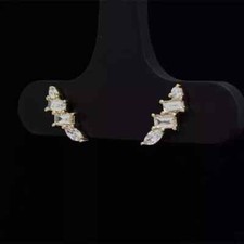 2.00Ct Marquise Cut Lab-Created Diamond Stud Earrings 14k Yellow Gold Plated
