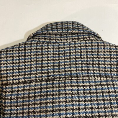 BANANA REPUBLIC Womens Jacket Sz 0 Blue Multi Houndstooth Pea Coat