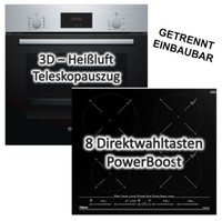 Herdset Induktion Bosch Backofen Teleskopauszug + Induktionskochfeld Autark 60Cm