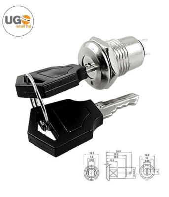 Qualität Robuster 2 Positionen Ein/Aus Schlüsselschalter 12mm Drop Down Elektrischer Bettschalter