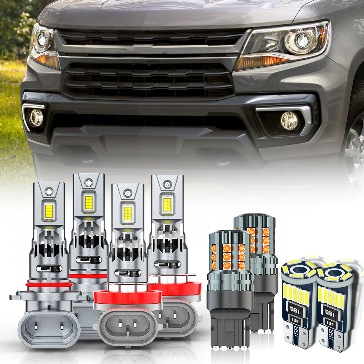 For Chevy Colorado 15-21 LED Headlight Turn Signal Side Marker