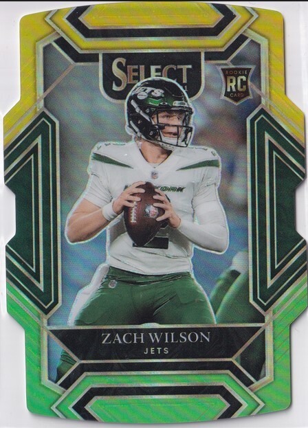 2021 Select Prizm Green and Yellow Die Cut #244 Zach Wilson RC