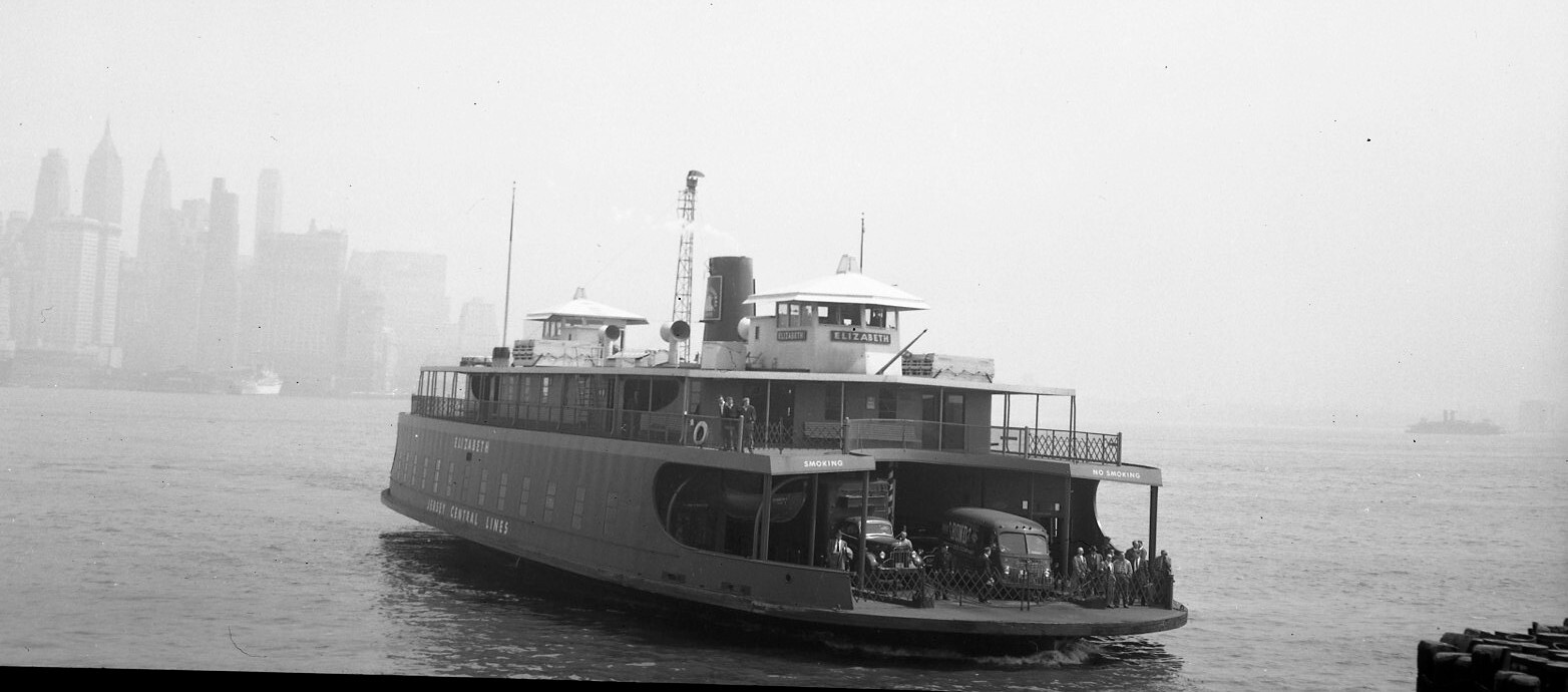 1959 NEGATIVE Ferry "Elizabeth" Ship Boat Jersey Central Lines Jersey