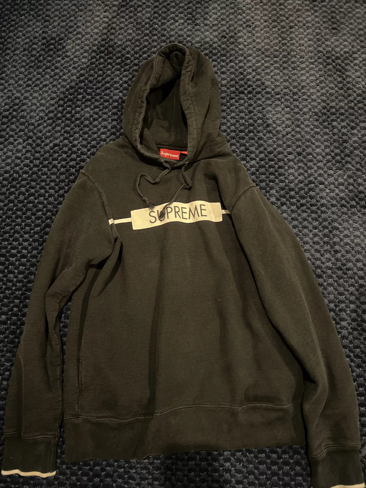 Supreme sweat à capuche ruban sergé pour poitrine moyen