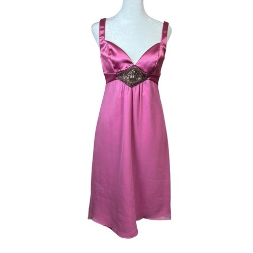 Vintage Y2K Maria Bianca Nero Pink Cocktail Party Dress Sleeveless Mini Size Med