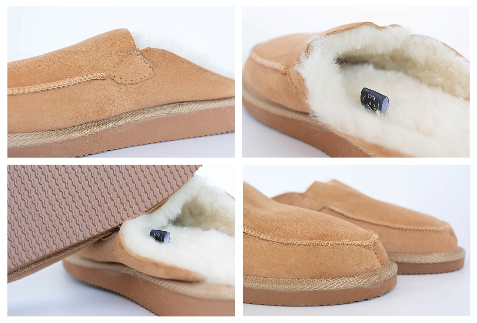 SAOLA Mocassini in vera pelle di pecora uomo donna 100% vera pelliccia fatti a mano SUOLA DURA