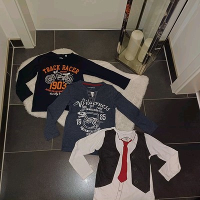 NEU Set 3x Sweatpulli 122 Charles Vögele Sweatshirt Krawatte Motorrad TopZustand
